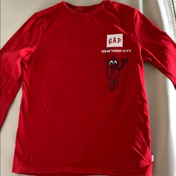 Gap Long Sleeve Shirt Big Boys youth M Red - Picture 1 of 5